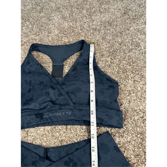 Alphalete Blue Pebble Print Surface Wrap Bra / Core Stride Short 5" Set Size S - Picture 12 of 14